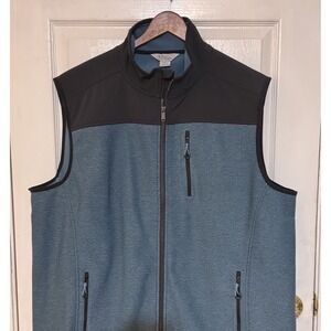World Wide Sportsman Echo Vest Mens 2XL Full-Zip Blue Fishing Outdoor Green/Blue